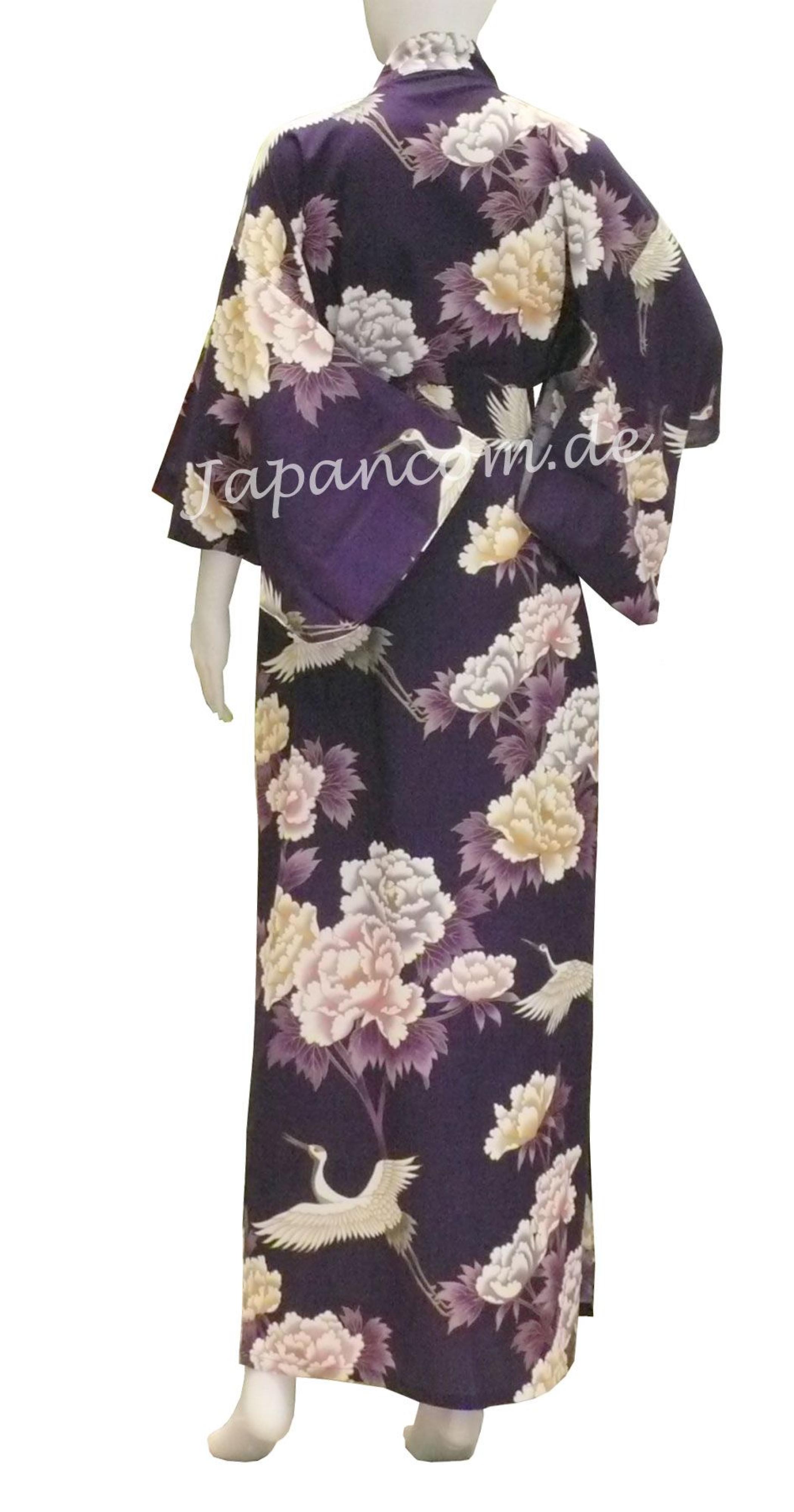 Kimono Royal Cranes lila lang